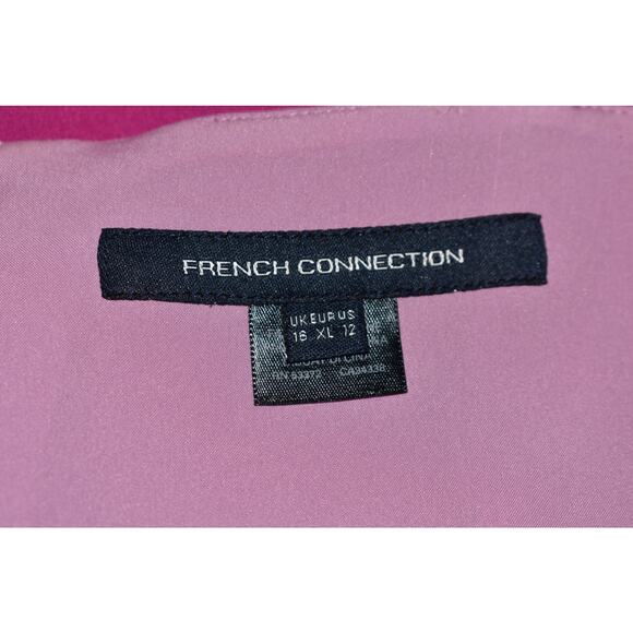 FRENCH CONNECTION $148 Square Neck Colorblock Sleeveless Mini Dress Pink US 12 - Picture 3 of 3